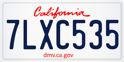 CA license plate 7LXC535