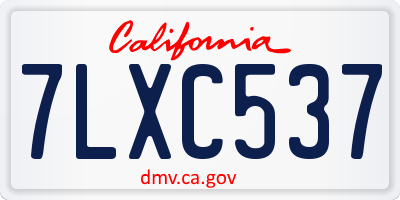 CA license plate 7LXC537