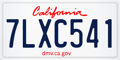 CA license plate 7LXC541