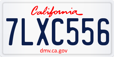 CA license plate 7LXC556