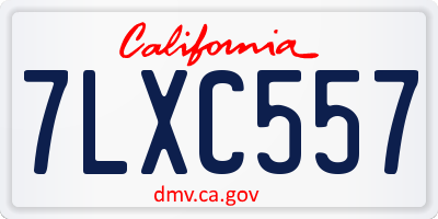 CA license plate 7LXC557