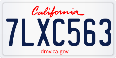 CA license plate 7LXC563