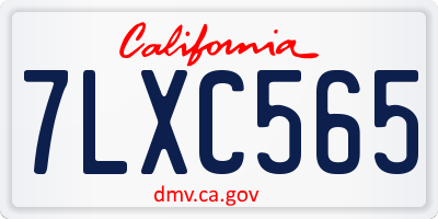 CA license plate 7LXC565