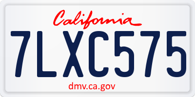 CA license plate 7LXC575