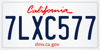 CA license plate 7LXC577