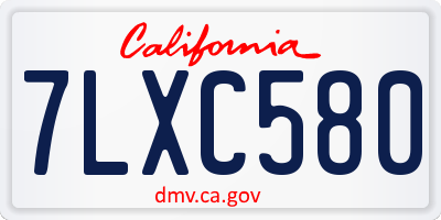 CA license plate 7LXC580