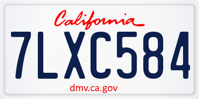 CA license plate 7LXC584