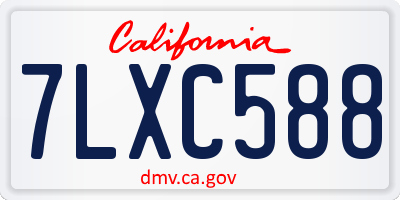 CA license plate 7LXC588