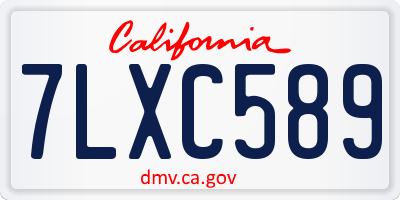 CA license plate 7LXC589
