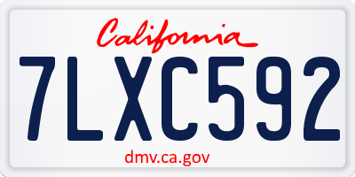 CA license plate 7LXC592