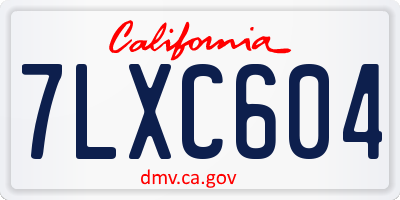 CA license plate 7LXC604