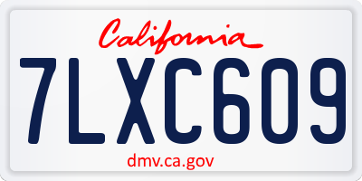 CA license plate 7LXC609