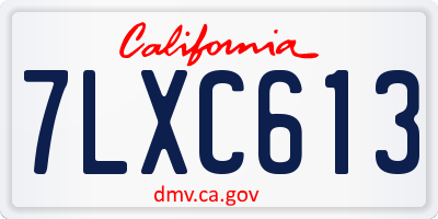 CA license plate 7LXC613