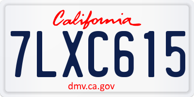 CA license plate 7LXC615