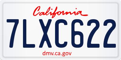 CA license plate 7LXC622