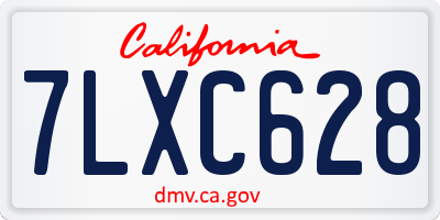 CA license plate 7LXC628