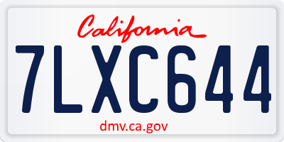 CA license plate 7LXC644