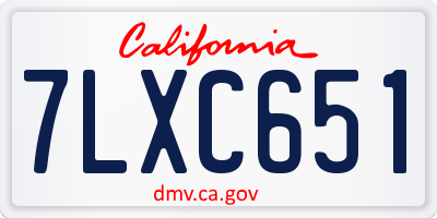 CA license plate 7LXC651