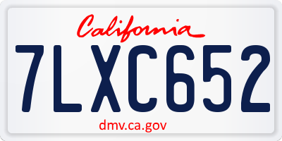 CA license plate 7LXC652