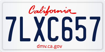 CA license plate 7LXC657