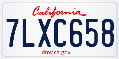 CA license plate 7LXC658