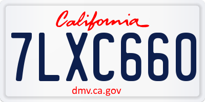 CA license plate 7LXC660