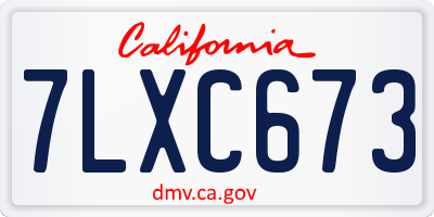 CA license plate 7LXC673