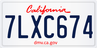 CA license plate 7LXC674