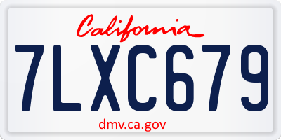 CA license plate 7LXC679
