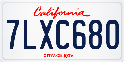 CA license plate 7LXC680