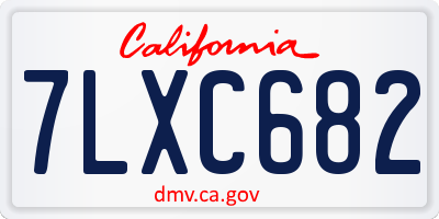 CA license plate 7LXC682