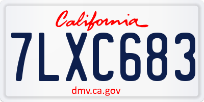 CA license plate 7LXC683