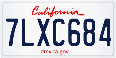 CA license plate 7LXC684