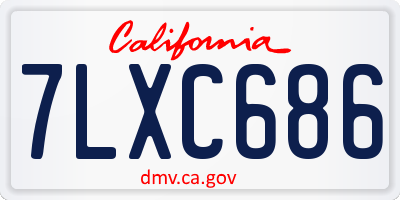 CA license plate 7LXC686
