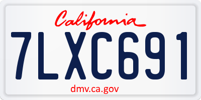 CA license plate 7LXC691
