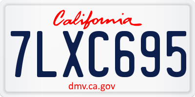 CA license plate 7LXC695