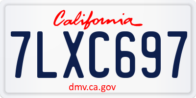 CA license plate 7LXC697