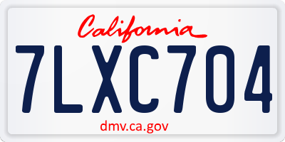 CA license plate 7LXC704
