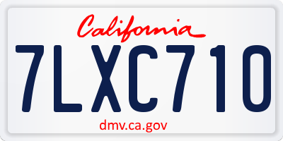 CA license plate 7LXC710