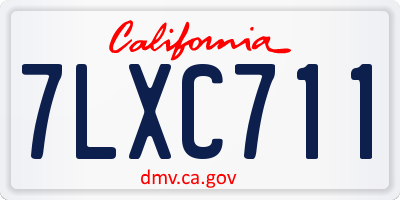 CA license plate 7LXC711