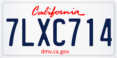CA license plate 7LXC714