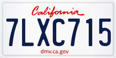 CA license plate 7LXC715