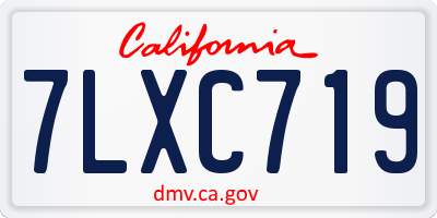 CA license plate 7LXC719