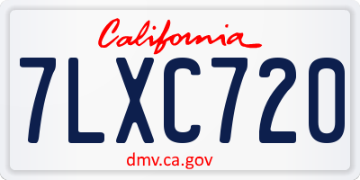 CA license plate 7LXC720
