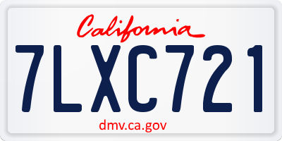 CA license plate 7LXC721