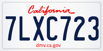 CA license plate 7LXC723