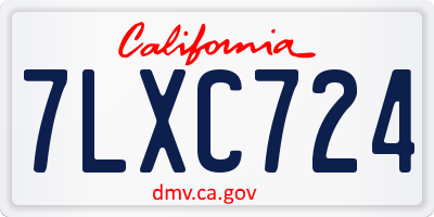 CA license plate 7LXC724