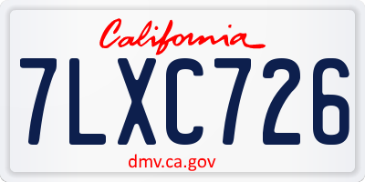 CA license plate 7LXC726