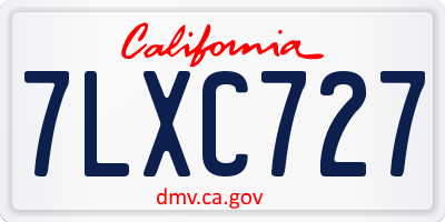 CA license plate 7LXC727