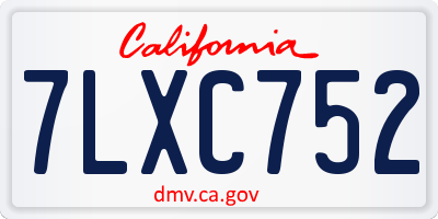 CA license plate 7LXC752